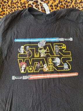 Star Wars Black Tee with Blue Lightsaber Accent